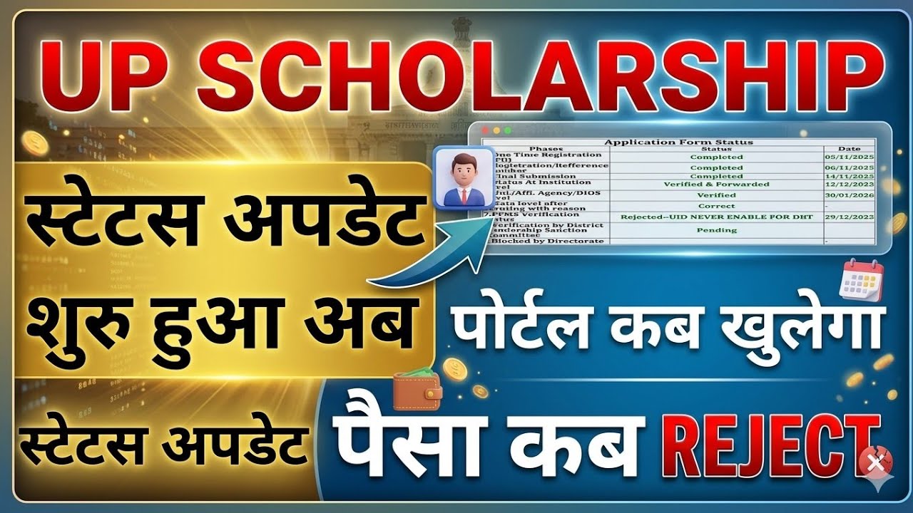 Up Scholarship status Update | Scholarship rejected | Scholarship Update today | Scholarship upda...