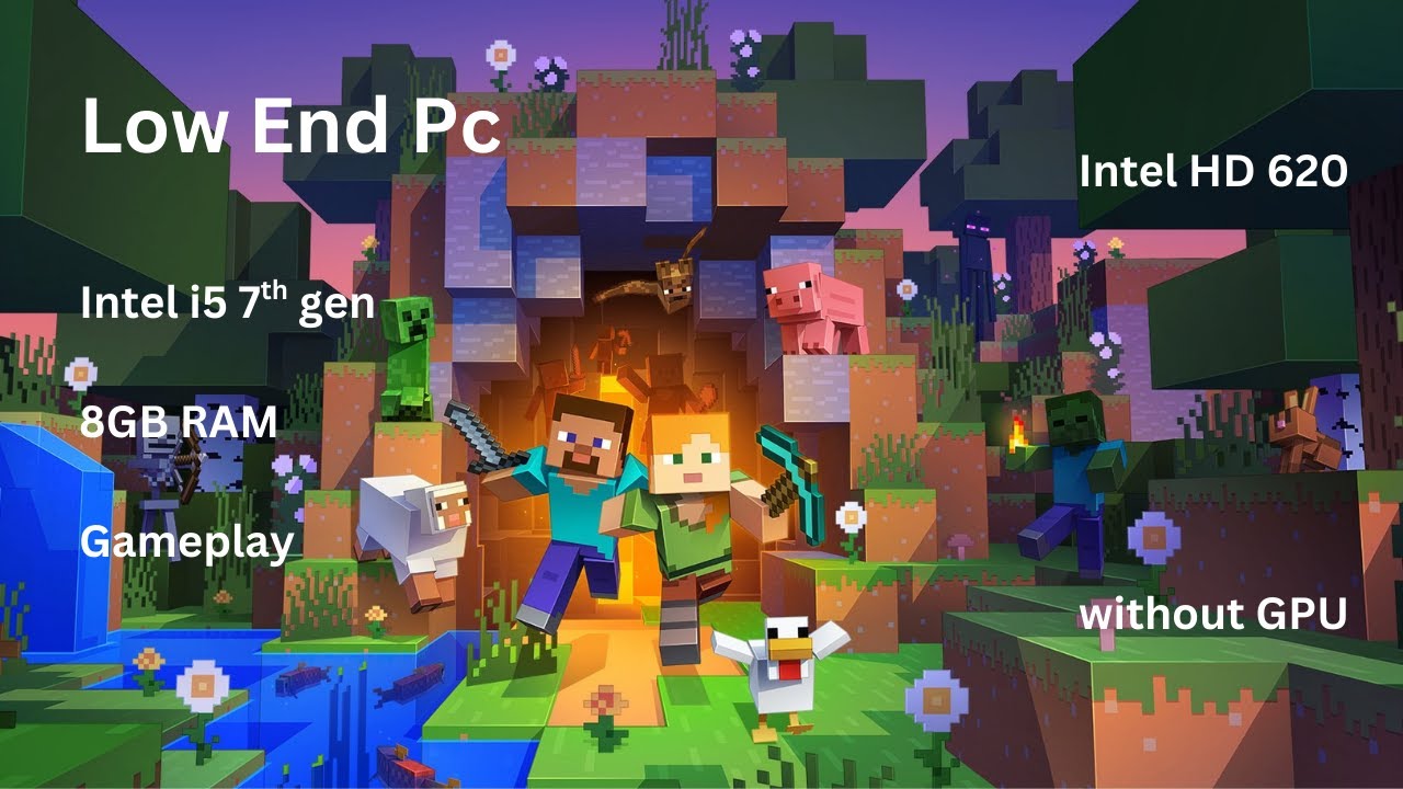 Minecraft gameplay test on low end pc|i5 7th gen 8GB Ram & Intel HD 620|Smooth settings 😍
