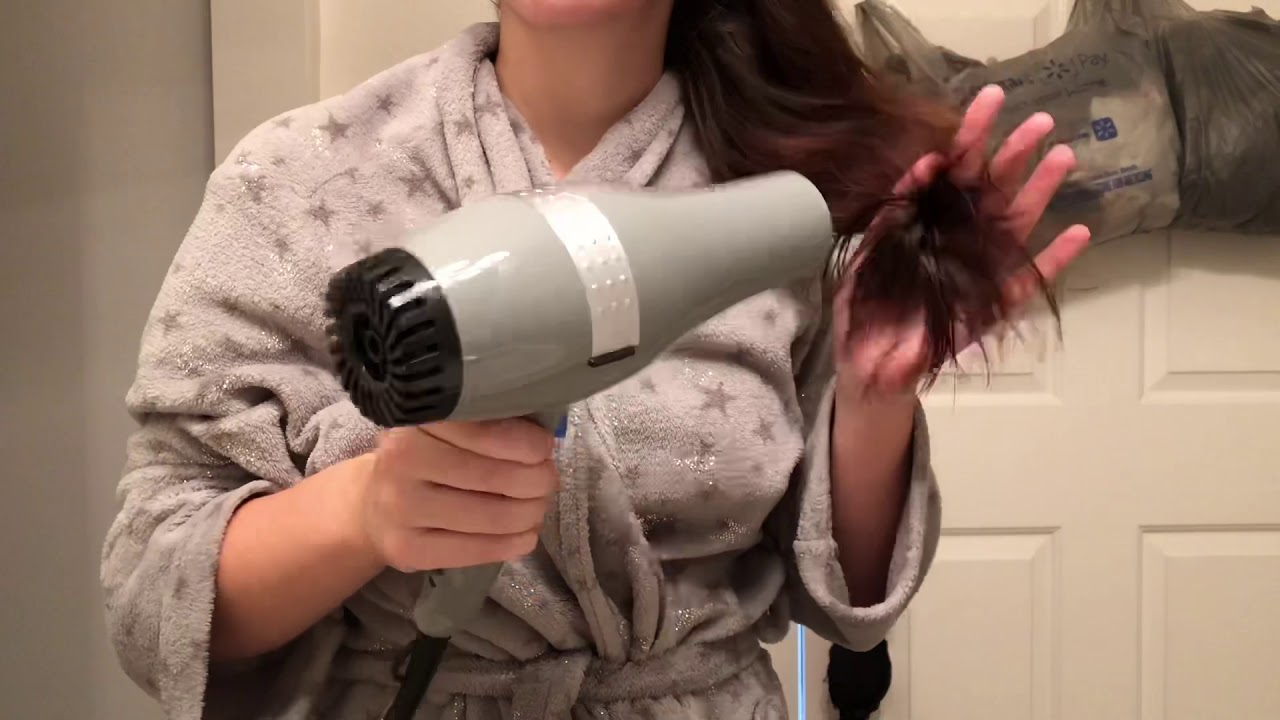 ASMR Blow Drying My Long Hair From Wet To Dry (Relaxing)