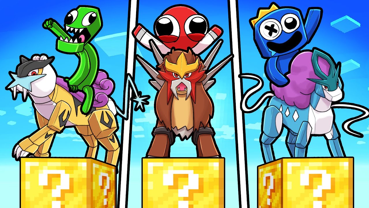 Pokemon Lucky Blocks but they are LEGENDARY!! (Rainbow Pokemon)