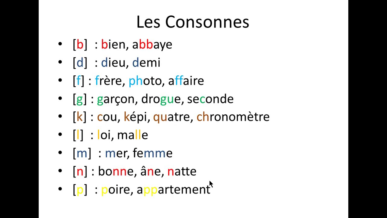 La phon&eacute;tique 2 Les Consonnes/ Les semi-consonnes / Description d&eacute;taill&eacute;e .