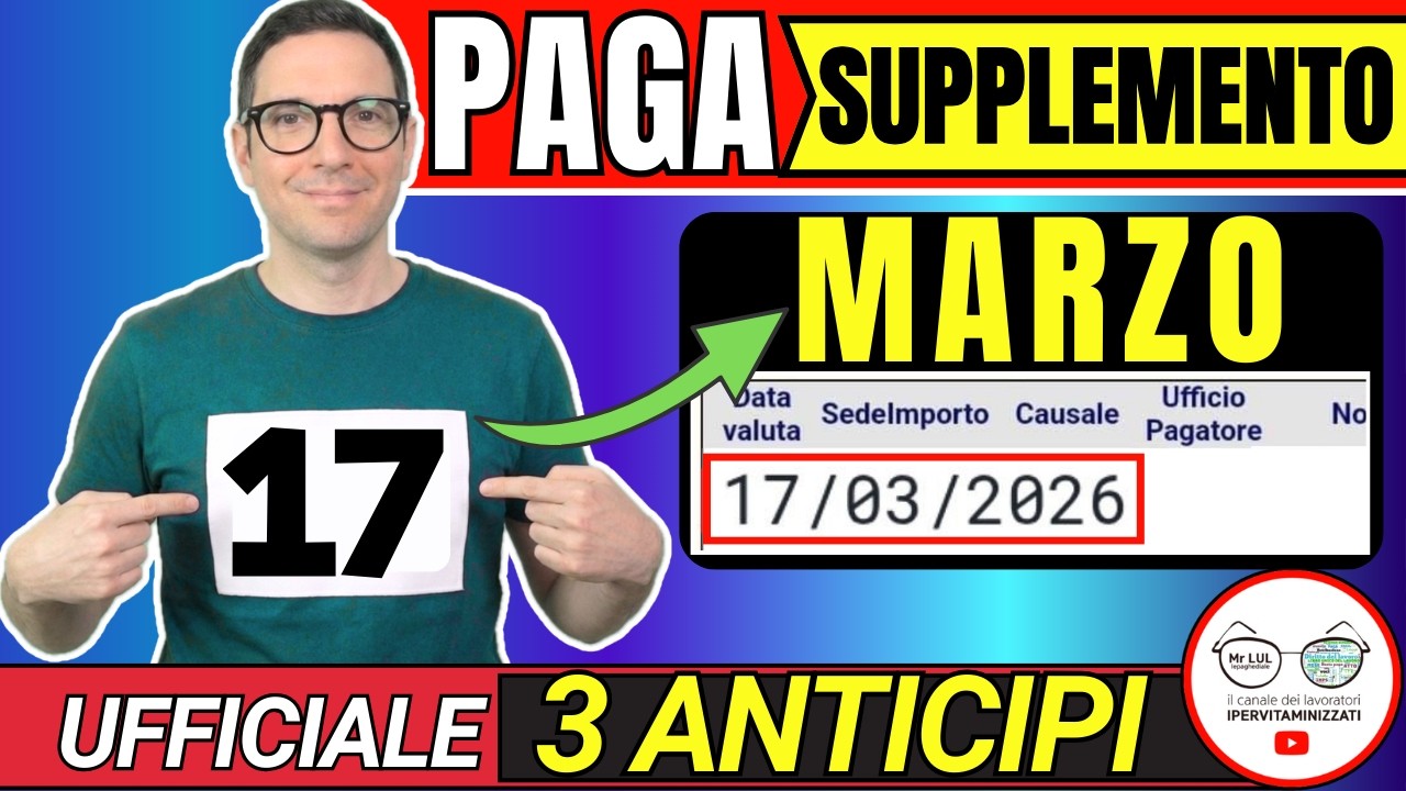 UFFICIALE Inps PAGA 17 MARZO ⚠️ DATE PAGAMENTI ASSEGNO UNICO ADI NASPI BONUS 100€ CARTA ACQUISTI SFL