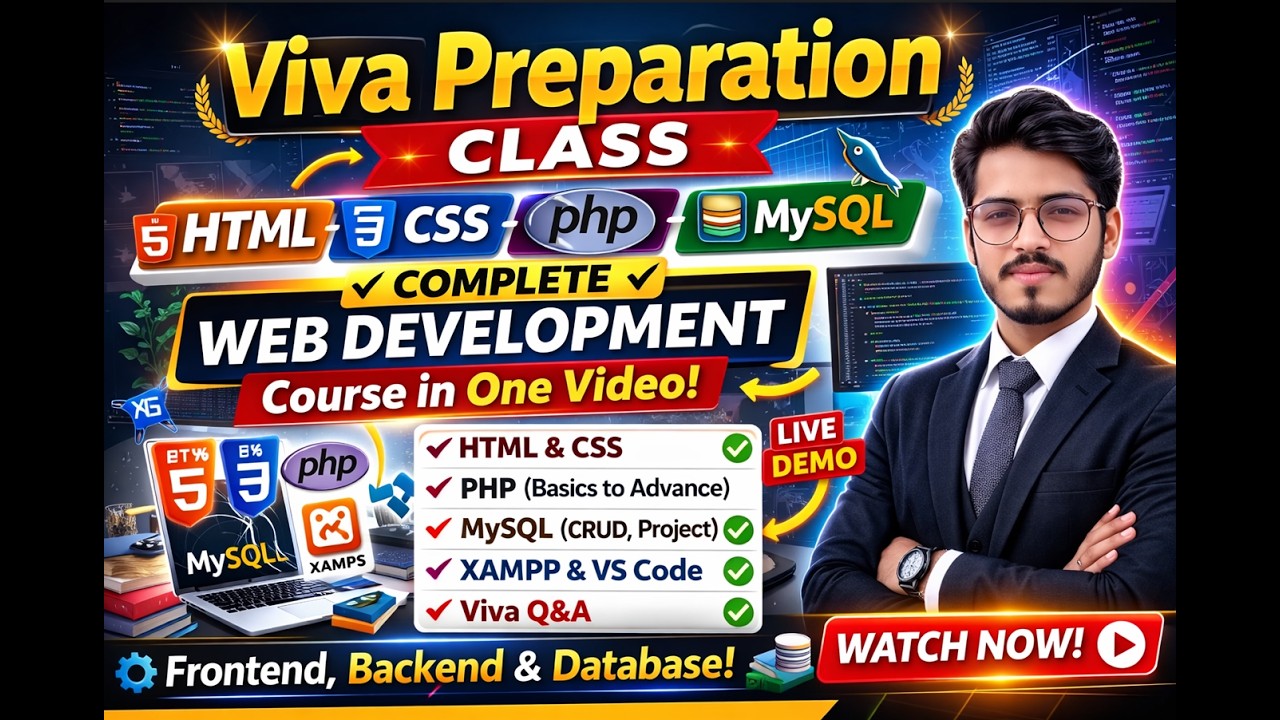 Viva Preparation Class – Complete frontend & backend & database Prototype in HTML, CSS, PHP & MySQL