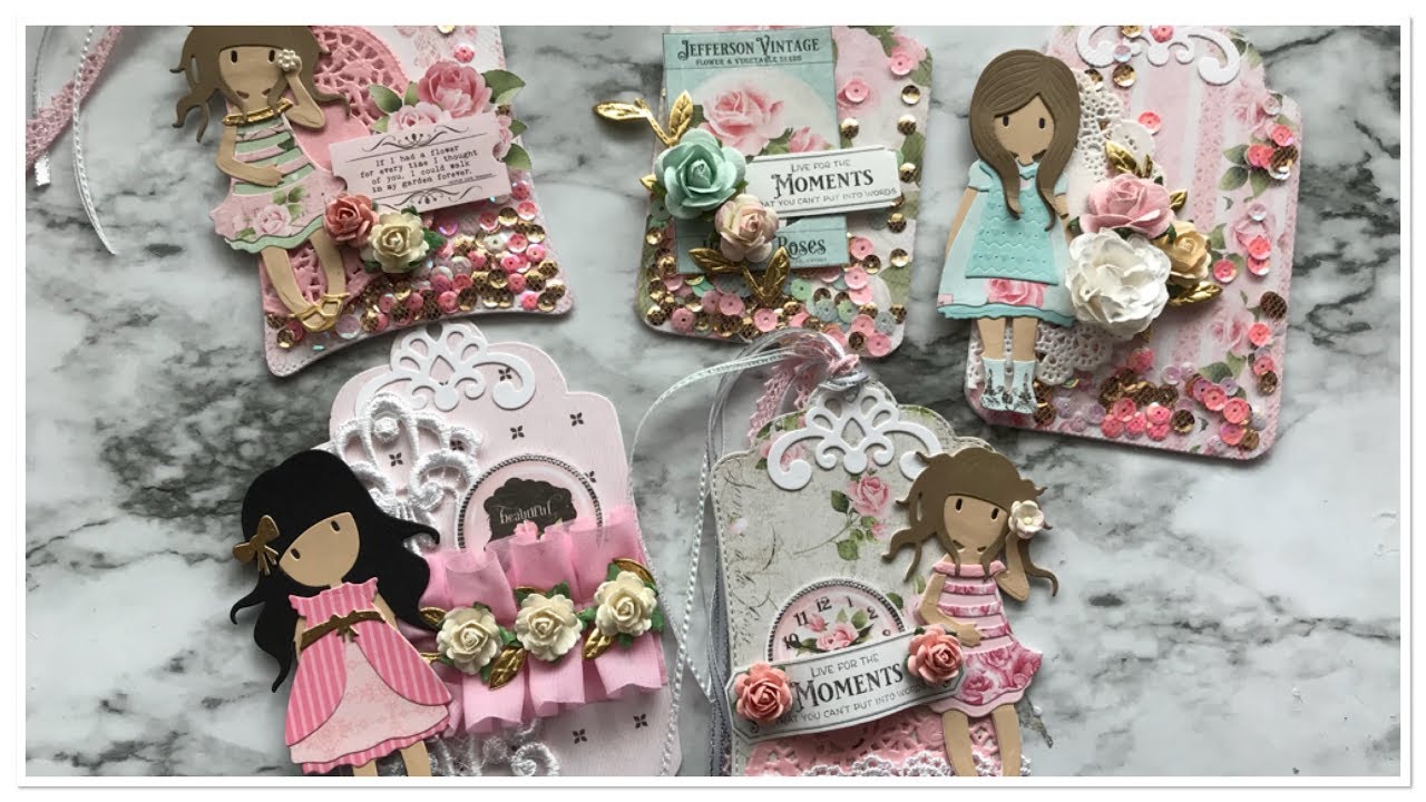 Gorjuss Girl Tulle Shaker Tags No Fuse Tool
