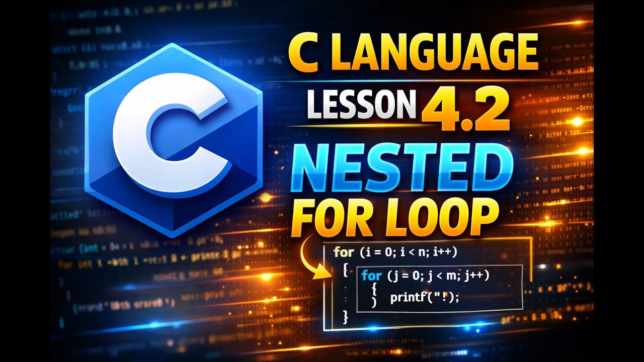 C Language Lesson 4.2 | Nested For Loop in C | Easy Explanation with Examples | Hindi