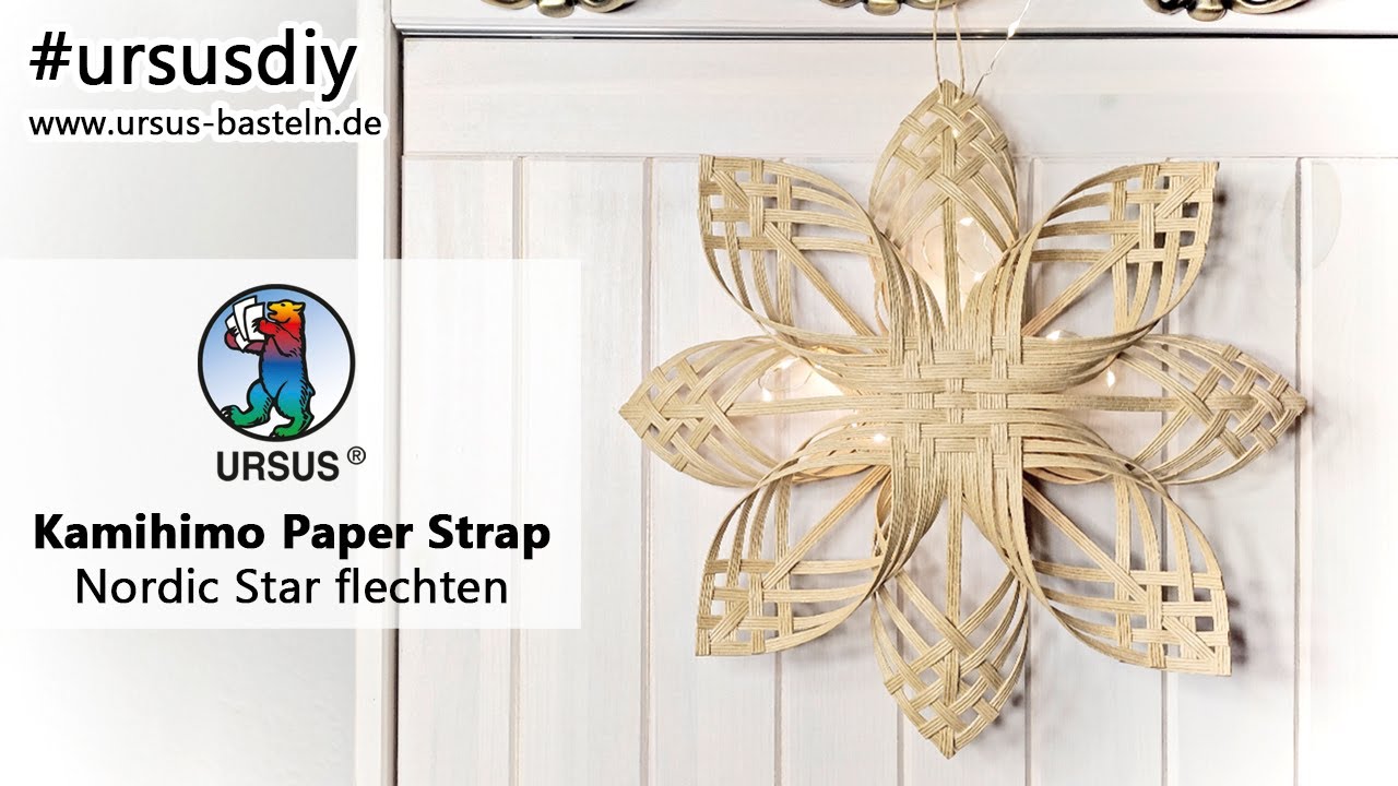 Weihnachtsstern Nordic Star flechten | Einfache Step by Step DIY Anleitung mit Kamihimo Paper Strap