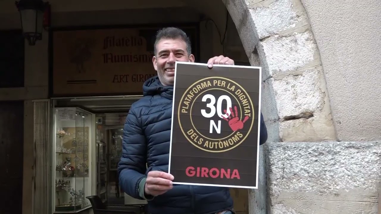 Un centenar d'autònoms es manifesten a Girona: 