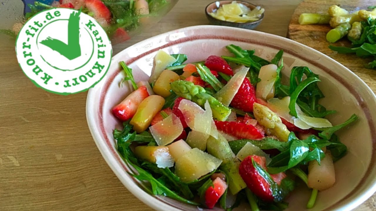 LEICHTER SPARGEL ERDBEER SALAT I Frühlingssalat mit Rucola I Karin Knorr Ernährungstraining