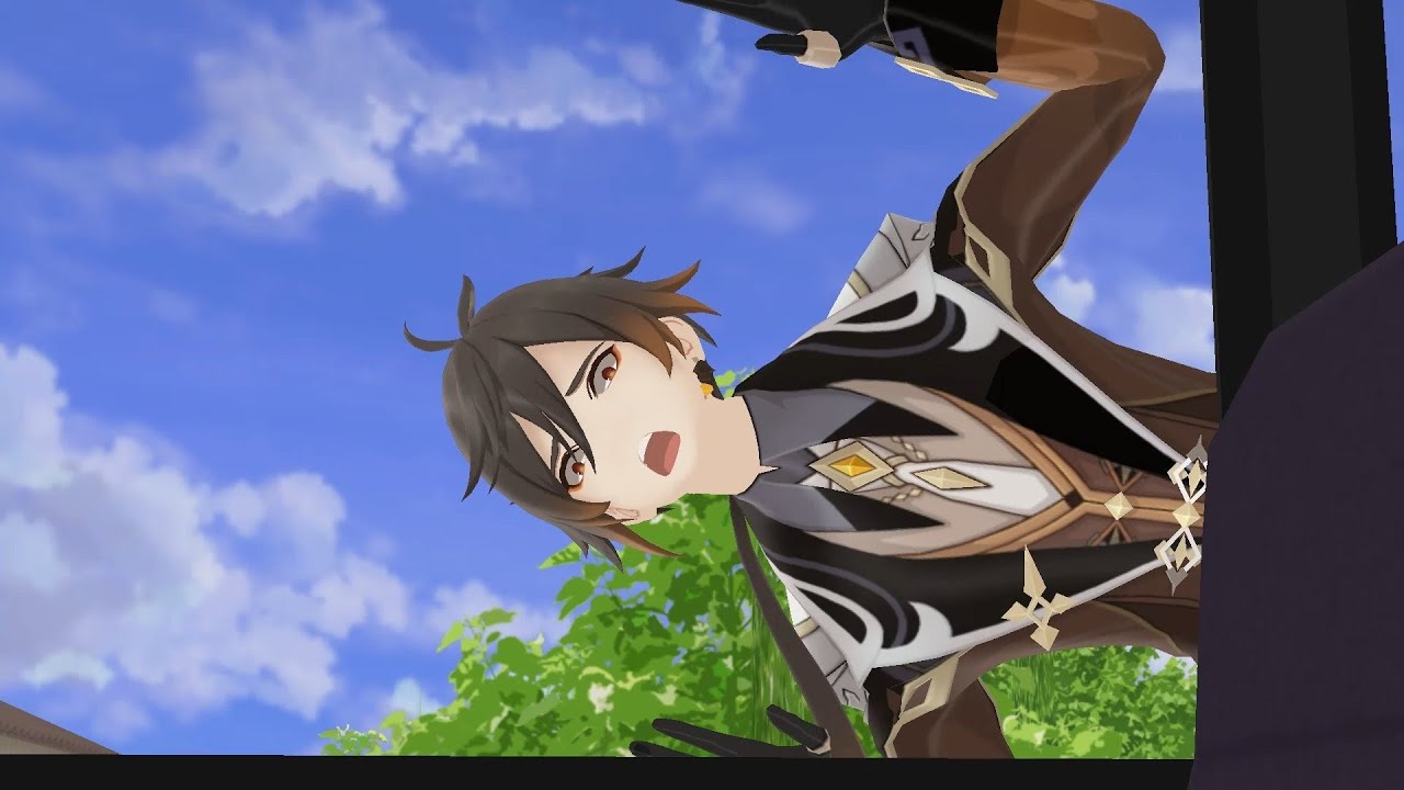 Overprotective Daddy Zhongli bother Aether and Keqing Date | [MMD] Genshin Impact Animation