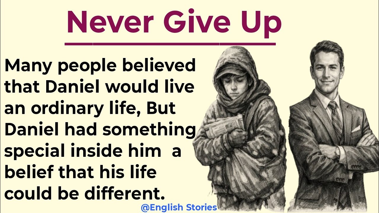 Learn English With Stories ✅ Never Give Up 🔥  | Level 2 | Life lesson with Slow English .