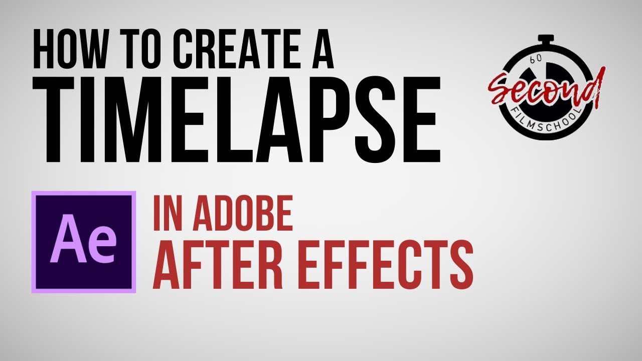 How to Create a Timelapse in After Effects (using photos)