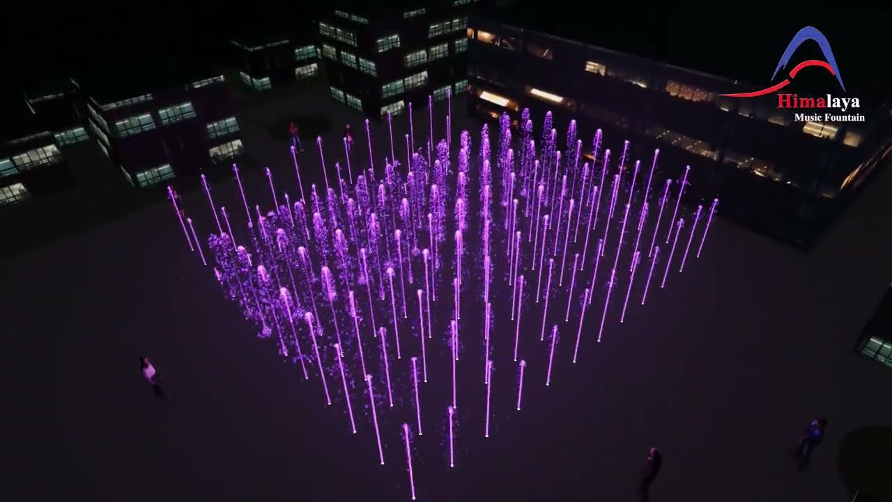 Multi-color Matrix Dry Fountain Design with 3D Video Simulation| Himalaya Music Fountain Design