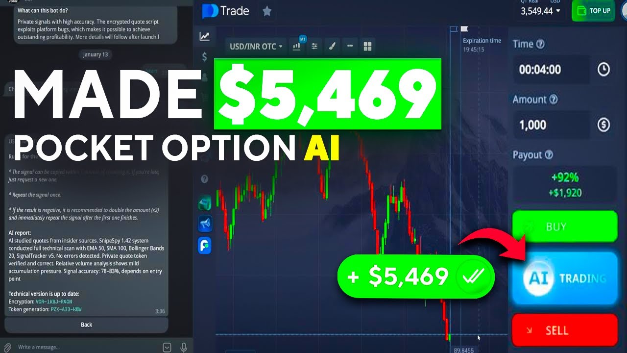 Получайте сигналы для опционов Pocket Option с 98% прибыльностью, используя эту систему ботов на ...