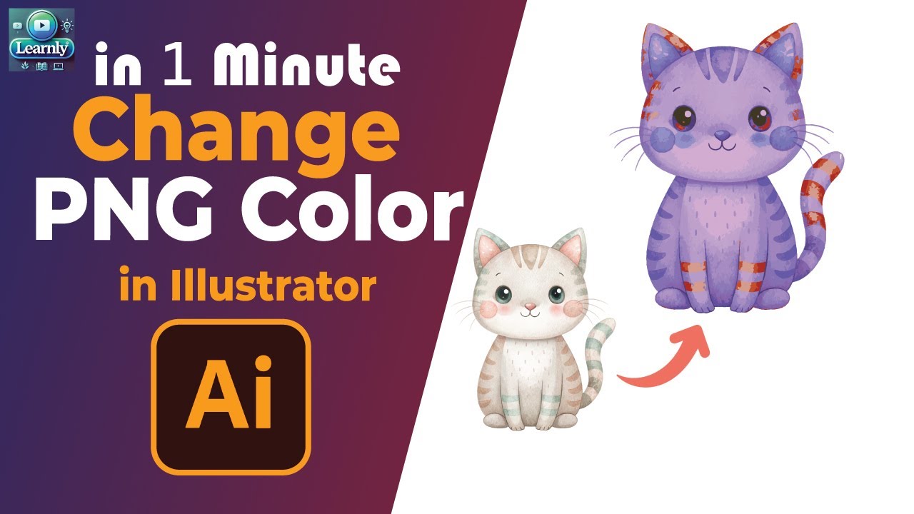 How to Change PNG Color in Illustrator | PNG Color Change in Adobe Illustrator