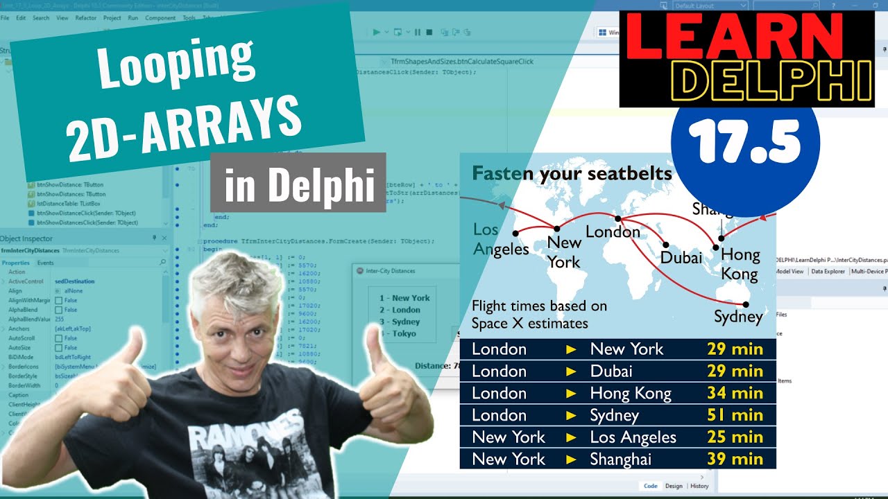 Learn Delphi Programming | Unit 17.5 | Loop through Two-Dimensional (2D) Arrays with Nested Loops
