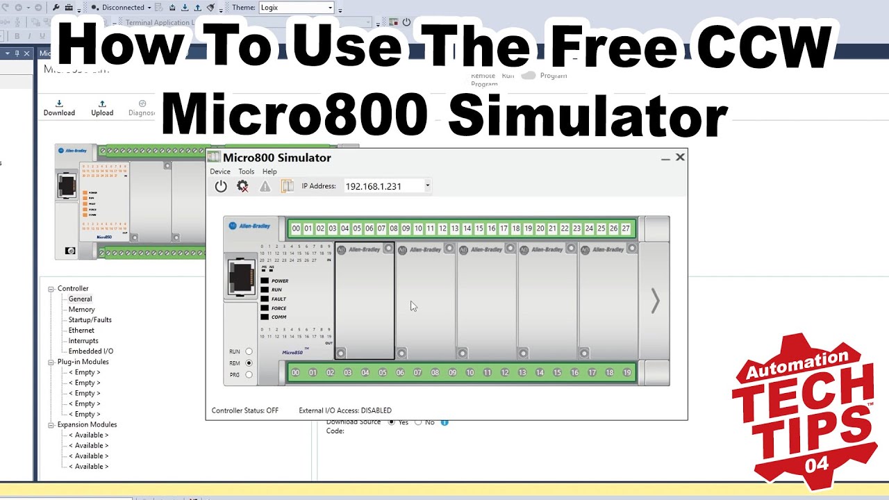 How To Use The Micro800 PLC Simulator in CCW