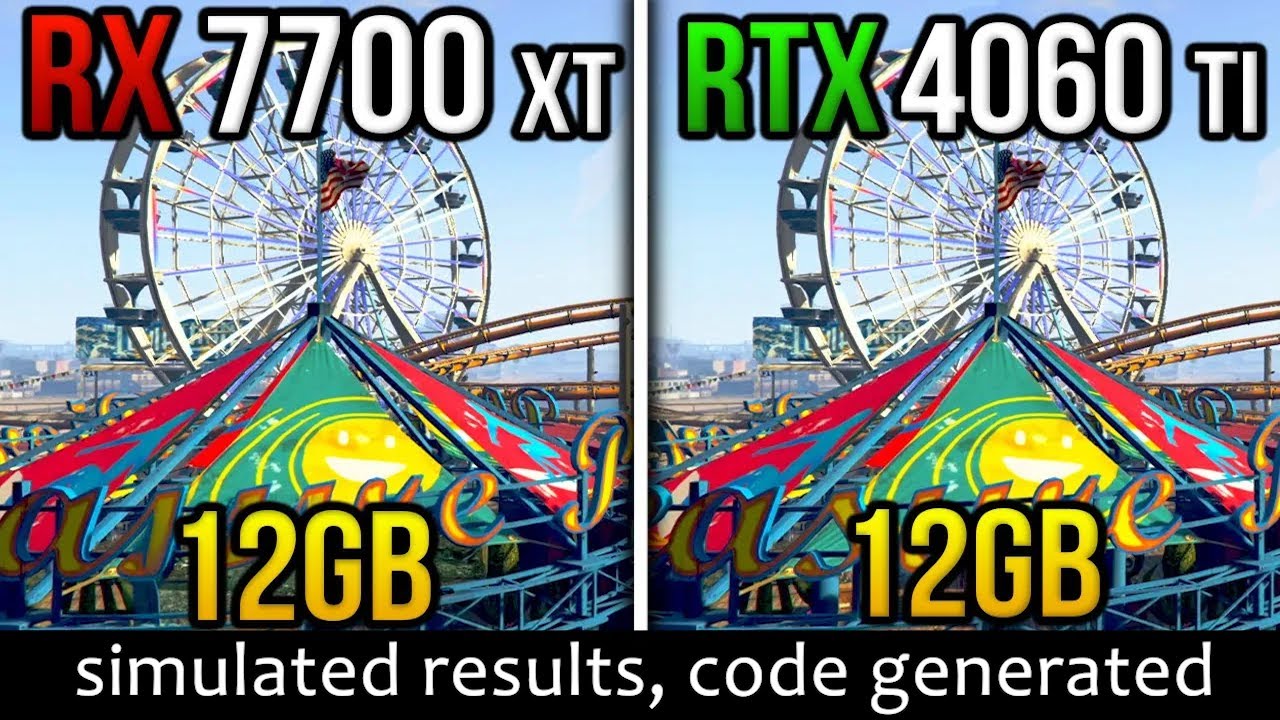 RX 7700 XT vs RTX 4060 Ti GTA V Performance Test (simulated results)