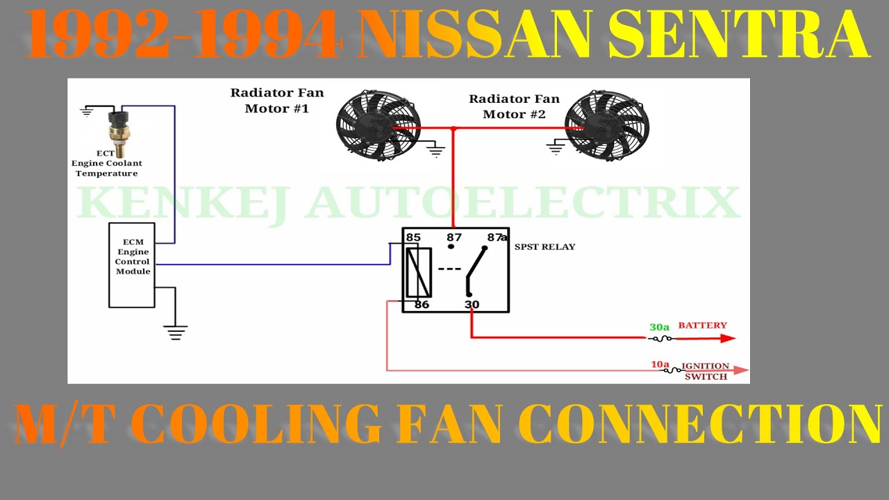 1992-1994 NISSAN SENTRA M/T RADIATOR FAN MOTOR CONNECTION