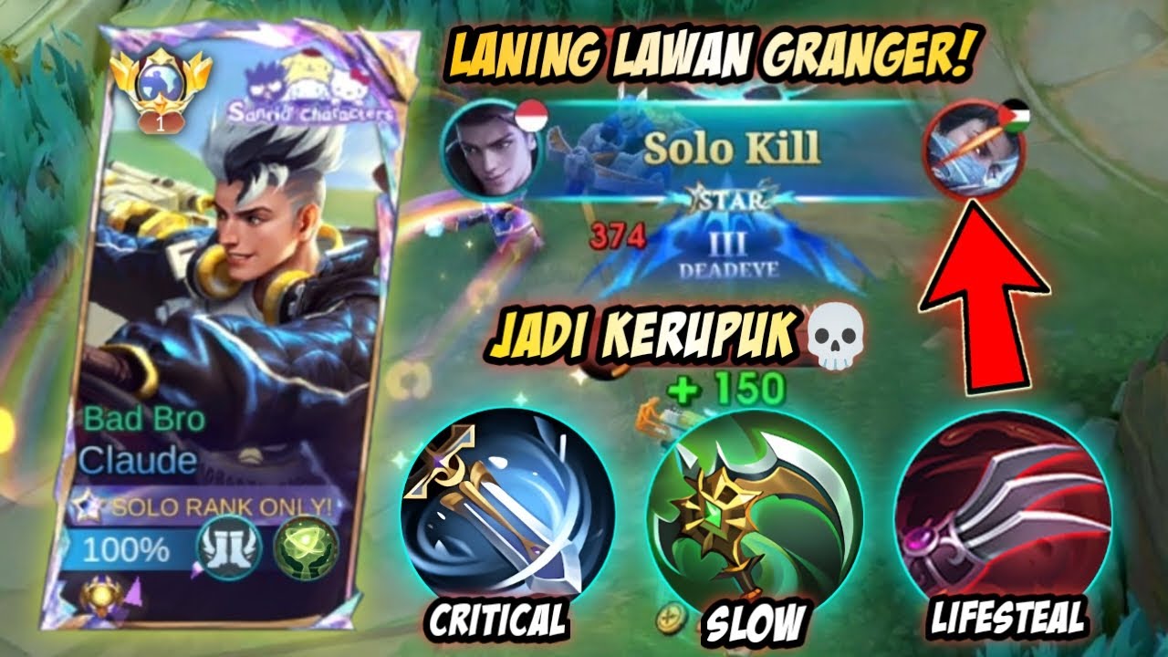 MUSUH LANGSUNG JADI KERUPUK💀CLAUDE SEMI CRITICAL! SESAKIT APA DAMAGENYA? | TOP GLOBAL CLAUDE - MLBB