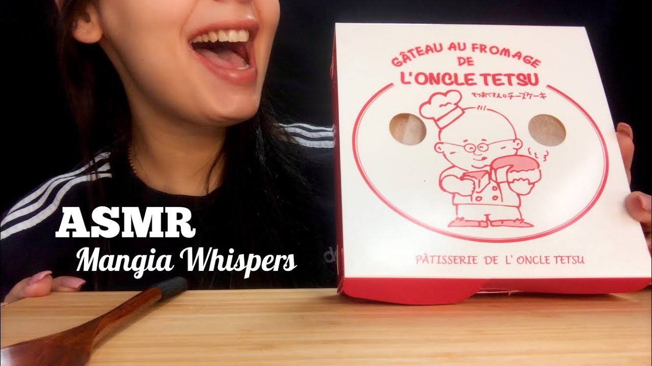 ASMR | EATING UNCLE TETSU CHEESECAKE!  MUKBANG (WHISPER) | MANGIA WHISPERS 먹방