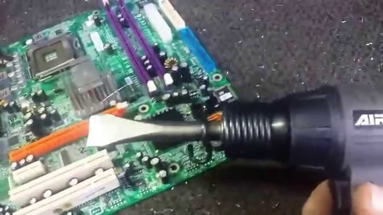 Depopulating Motherboards for Gold Pins & IC Chips with an Air Hammer