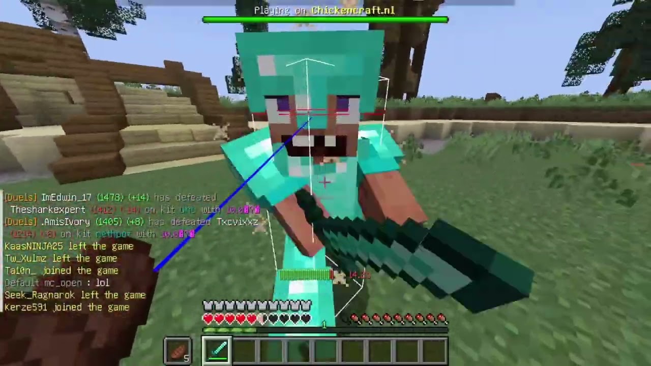 Doing 12 duels in Minecraft (Axe, Sword, Diamond Pot)
