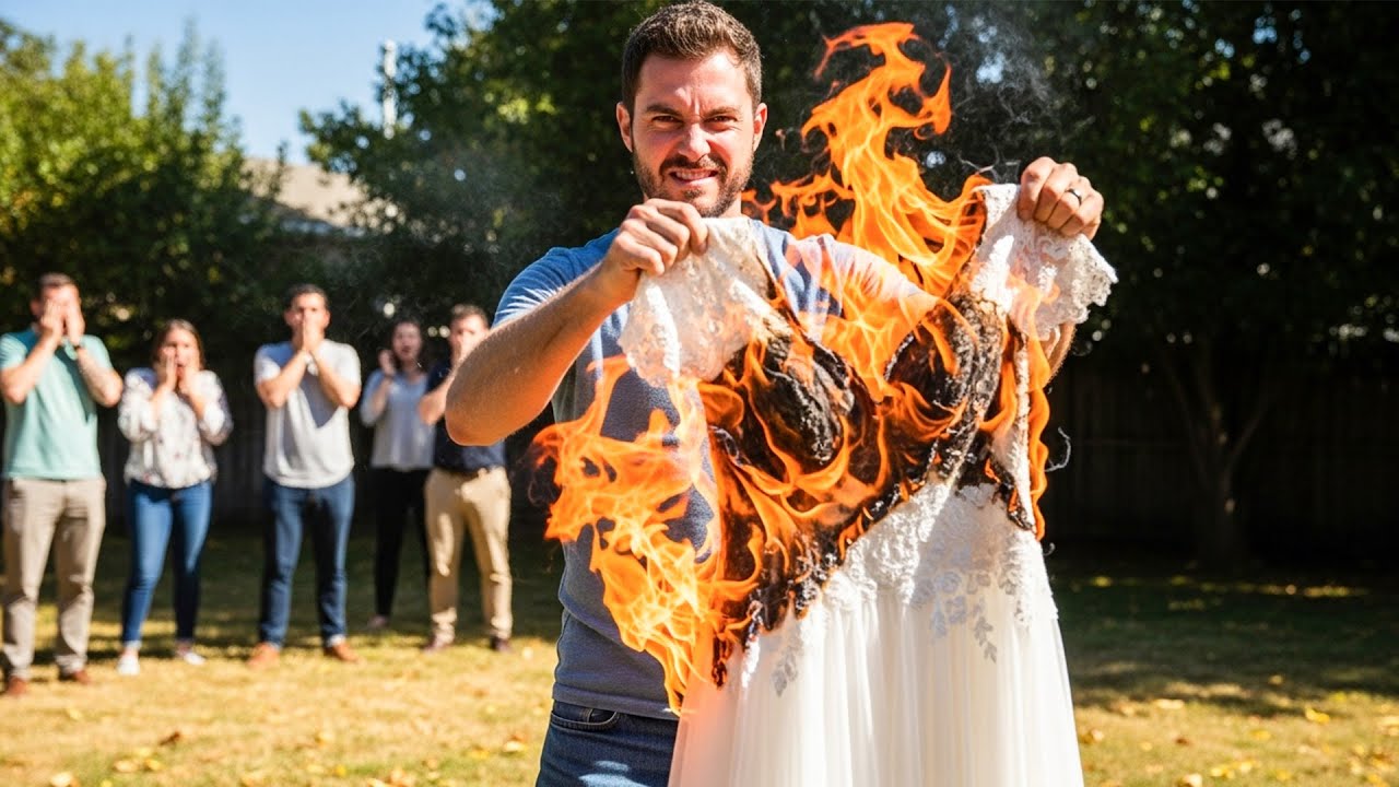 He Burned His Wife’s Wedding Dress After Kicking Her Out — He Freezes When the Ashes Reveal a $1B...