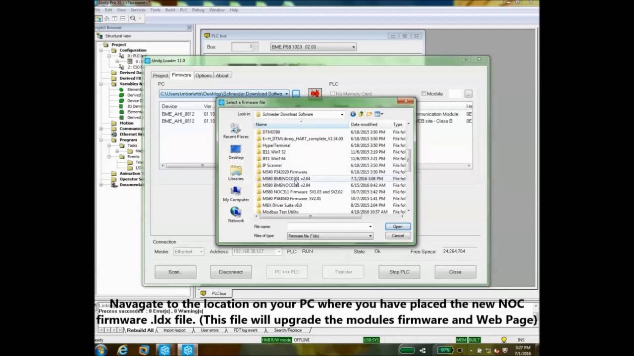 Upgrading Firmware on Modicon M580 BMENOC03xx | Schneider Electric Support