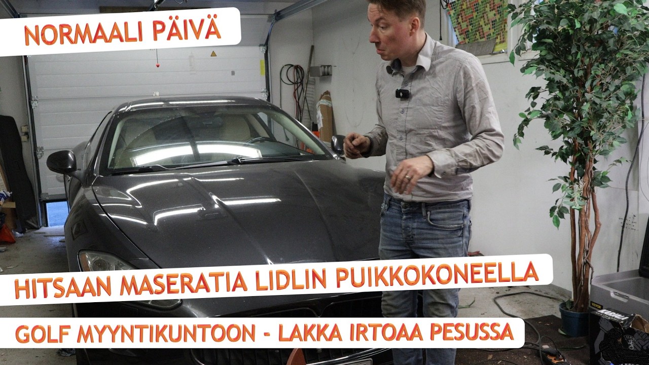 Maseratin hitsausta (voi helv..) ja Golf MK5 myyntikuntoon (lakkakin irtoaa). Ostin bemarin, taulun.
