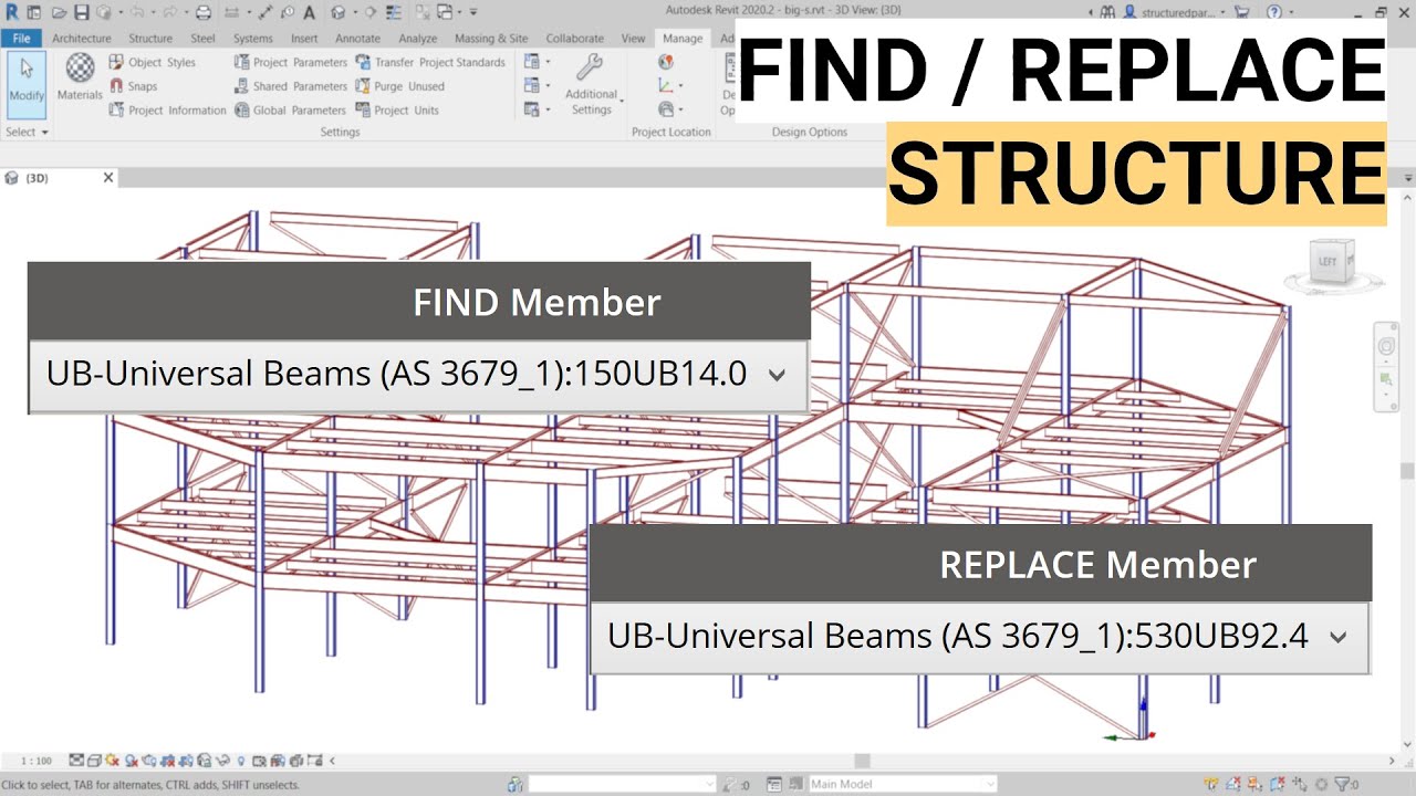 Tutorial: FIND / REPLACE structural members in Revit by Beam Size or Type Mark using Dynamo
