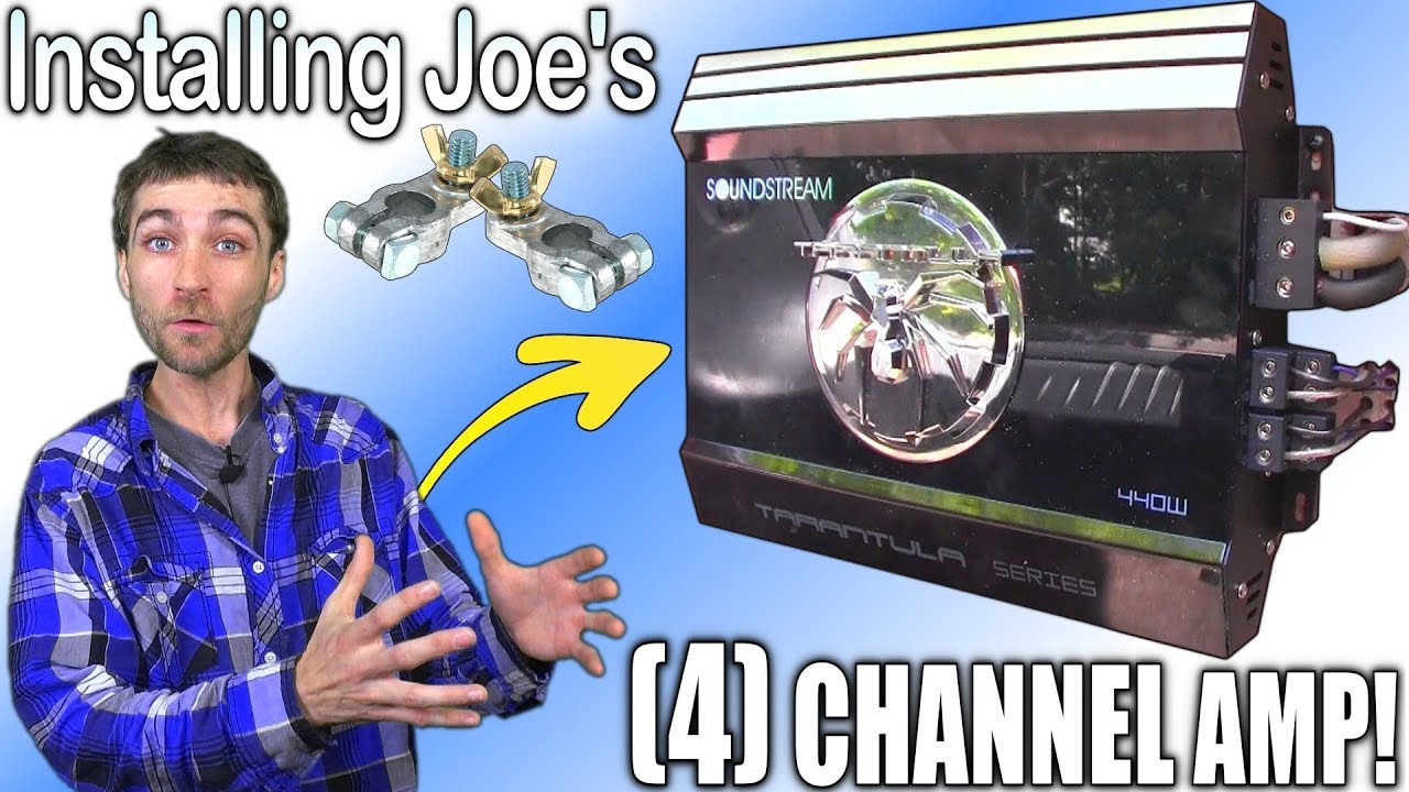 Installing 4 Channel Amp w/ Joe's SOUNDSTREAM Tarantula Amplifier | Wiring Up & Tuning Gain Settings