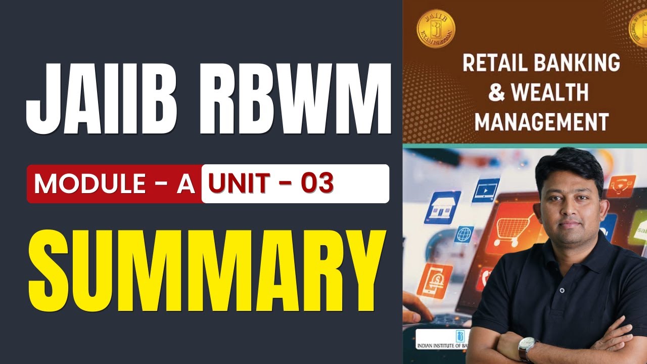JAIIB RBWM Module A Unit 3 Summary | JAIIB Exam Online Preparation | RBWM By Arvind Sir