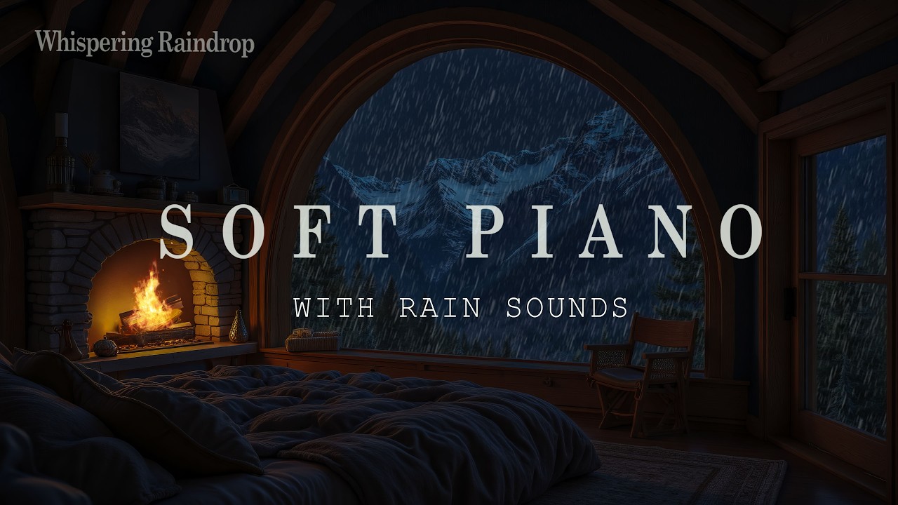 Healing Rain and Piano Music for Sleep to Relax the Body 🌧️ Rain Outside the Bedroom is Perfect