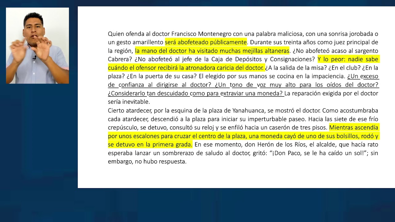 Nombramiento 2021: Tema, idea central y resumen en textos narrativos
