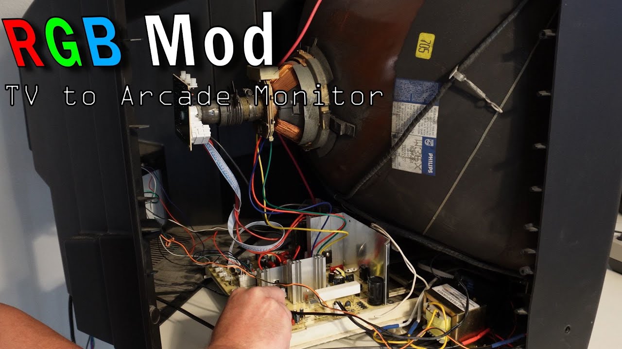 Mod a TV into an RGB Arcade monitor for Mister FPGA, with generic arcade monitor chassis