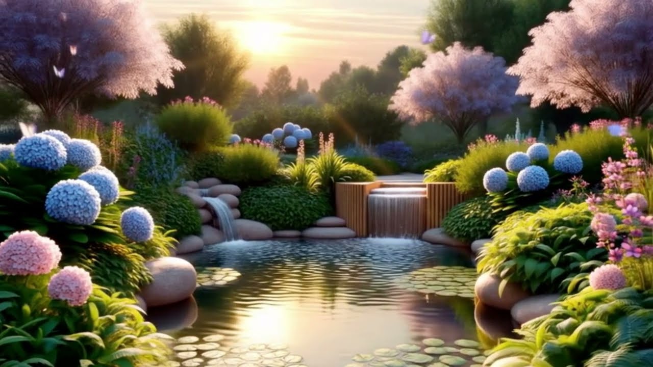 Instrumental Relaxing Music for Focus and Concentration ~ Sounds of Water and Bird Chirping
