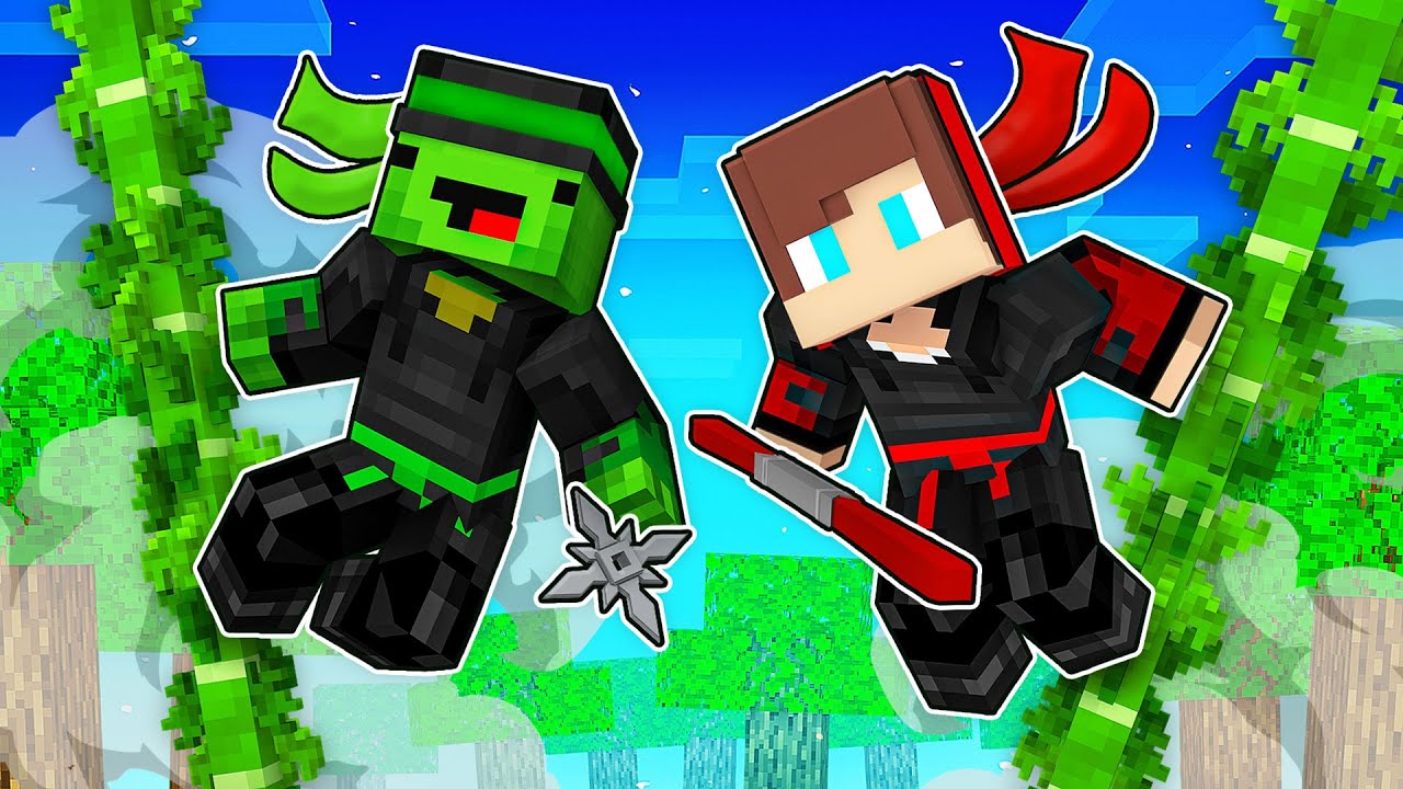 Mikey and JJ Became Ninja Assassins Challenge - Minecraft Maizen
