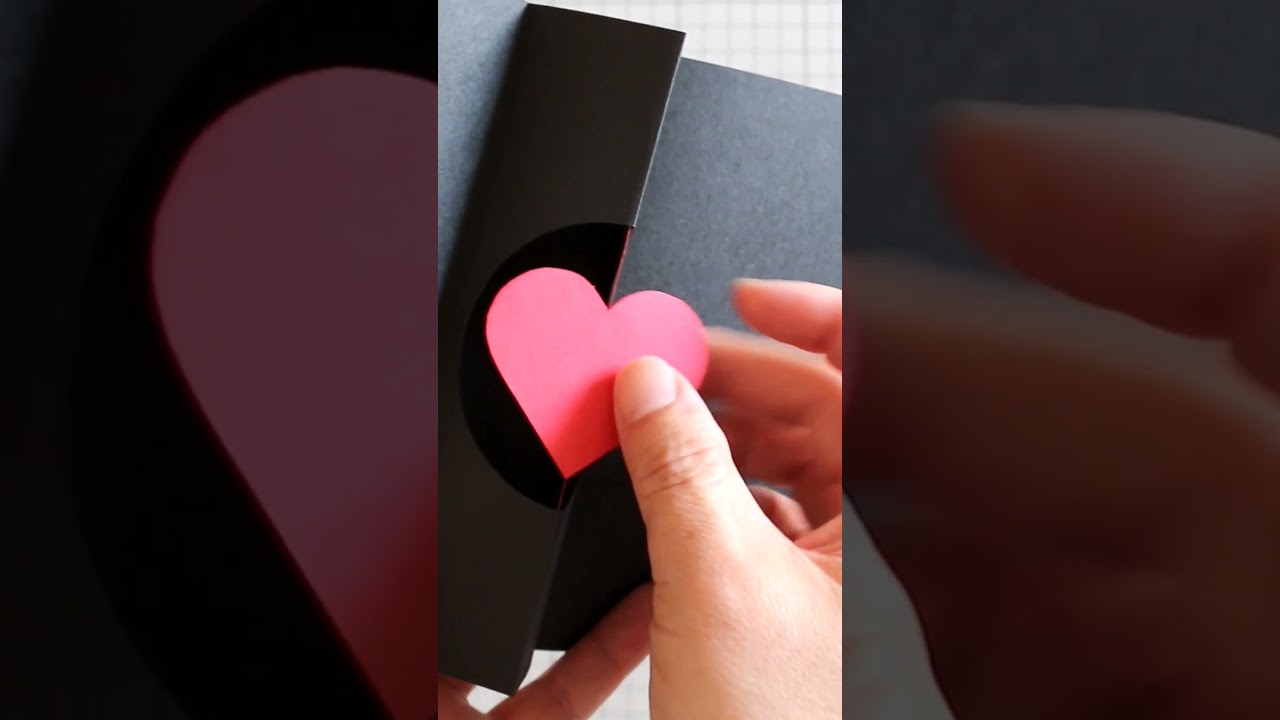 【仕掛けカード】開くとハートがくるくる回る！仕掛けメッセージカードの作り方