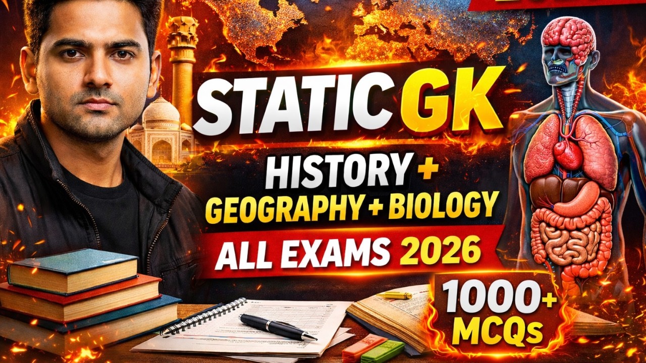 Static GK Marathon 🚀 | History, Geography & Biology | SSC, UPSC, Banking, Railway |Part 1