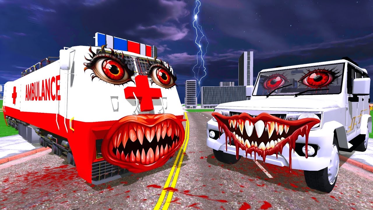 Haunted Ambulance Train attack Bolero Car in Indian Bikes Driving 3d