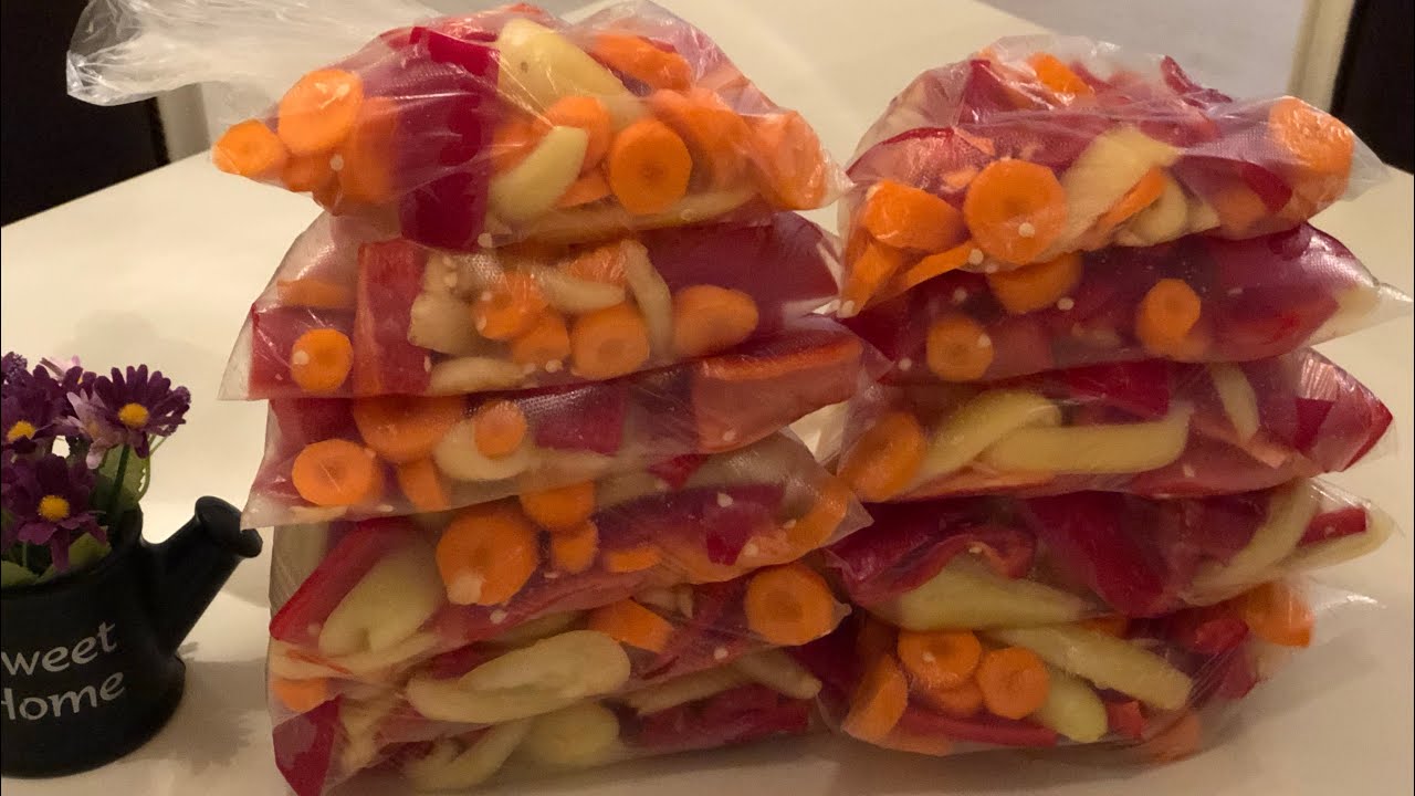 Si ti ruajm Perimet në Friz,që ti kemi te gatshme për dimer,super ide - How to store vegetables.