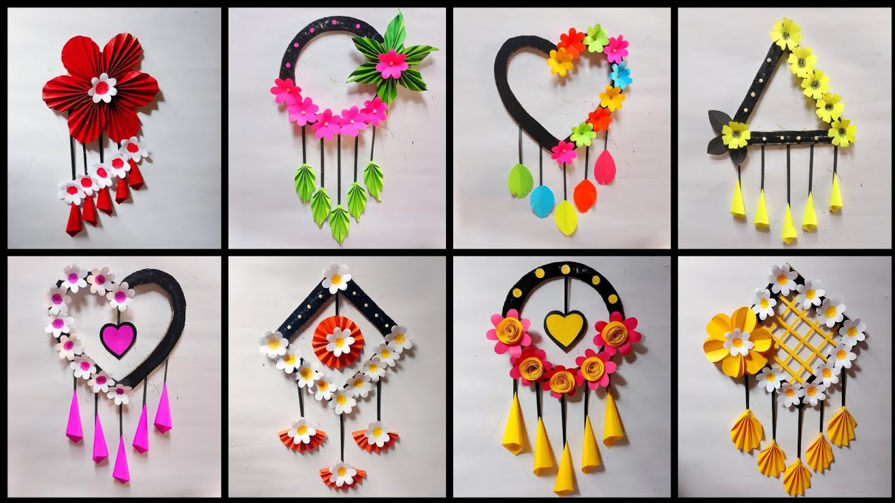 8 Easy and quick flower wall hanging / Paper craft for home decoration / Diy wall decor / Wallmate