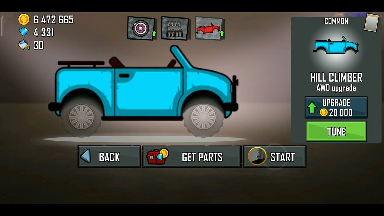Unlocking Garage with 300 diamonds, HillClimbRacing. Wasting 3 million on car chassis Ragnarok cameo