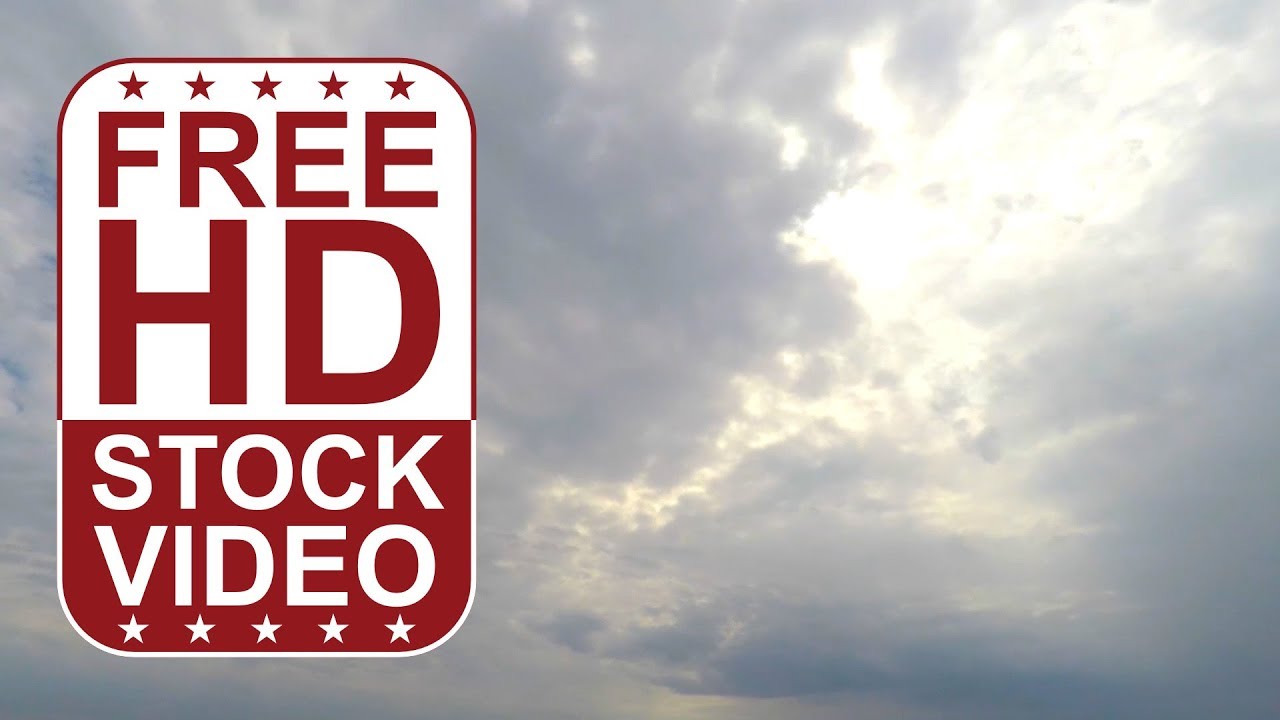 Free Stock Videos - time lapse sky with grey puffy clouds GoPro footage
