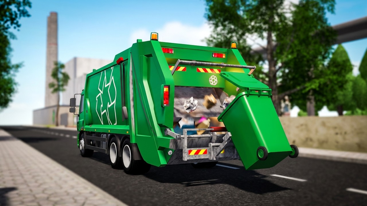 Купил новый мусоровоз. Работаю на мусоровозе DAF! Собираю мусор. Trash Truck Simulator.