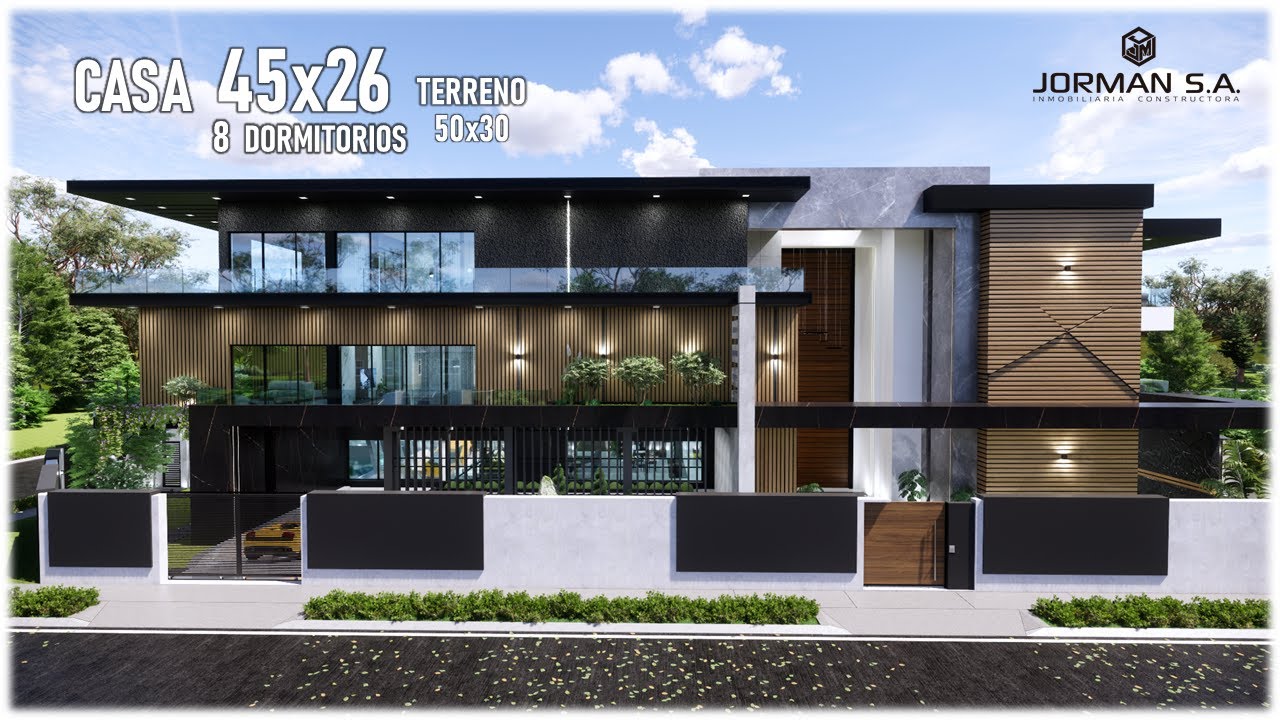 Modern House Design with 8 Bedrooms Family Home | 45x26m 4 Storey | Jorman HomeDesigns
