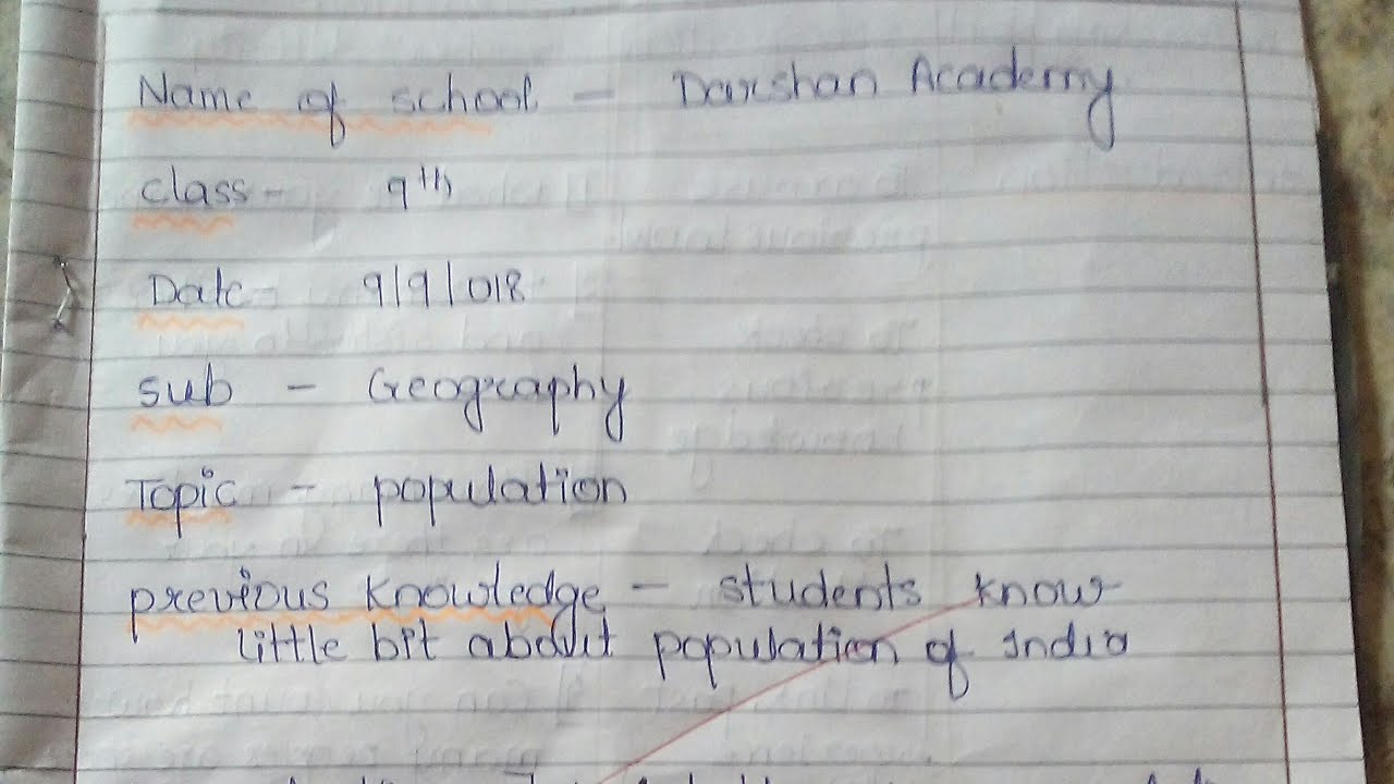 Geography lesson plan/ lesson plan on population/ SST lesson plan/b.ed lesson plan/ nios lesson plan