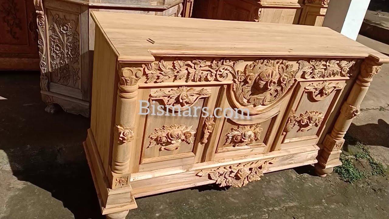 Bufet TV Minimalis Murah _ Bufet TV Kayu Jati Ukir Jepara
