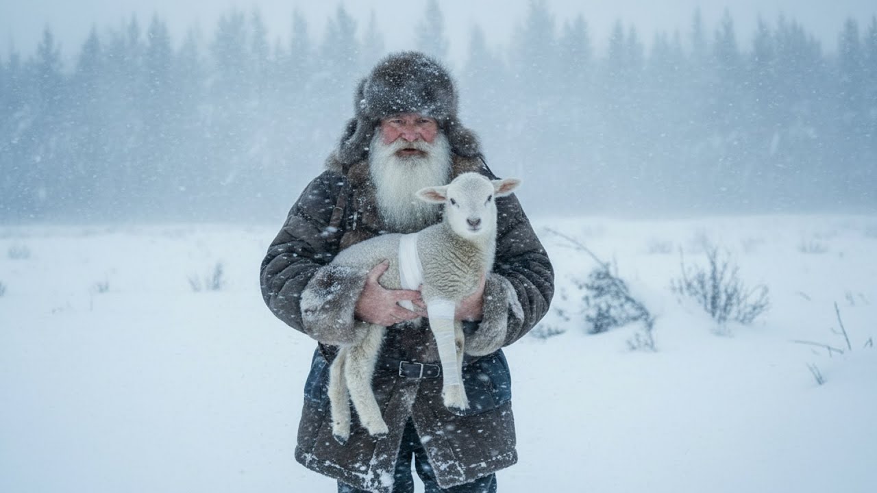 Blizzard at -77°C | Lone 91-year-old man protects his sheep from wolves.