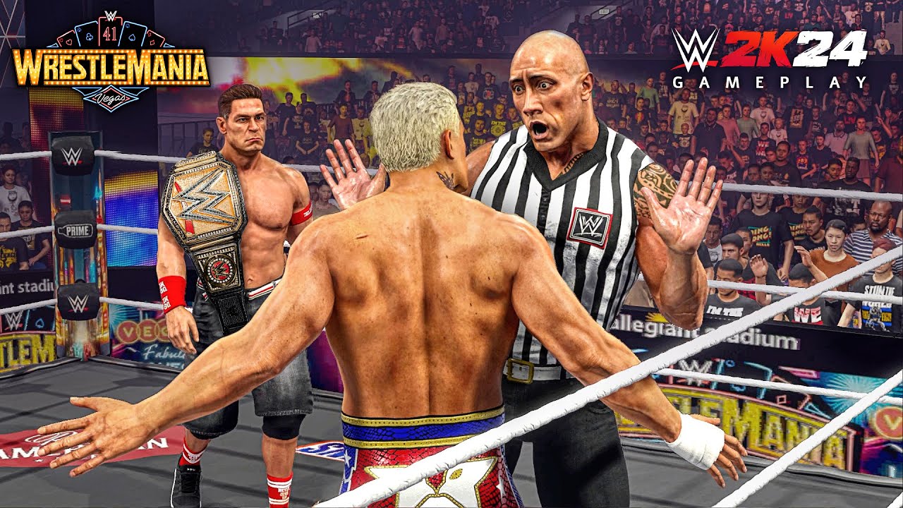 WWE 2K24 John Cena vs Cody Rhodes for WWE Championship at Wrestlemania